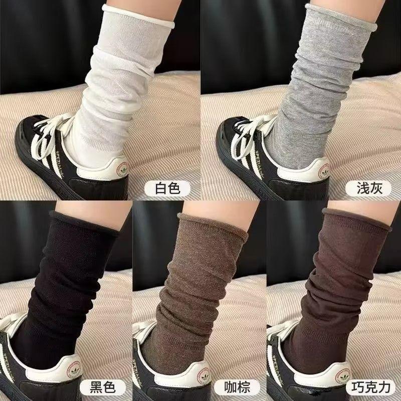 美拉德薄款显瘦堆堆瑜伽袜女