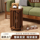 实木叠叠乐圆凳可叠组合放茶几凳家用备用餐桌凳滑轮凳边几矮凳子