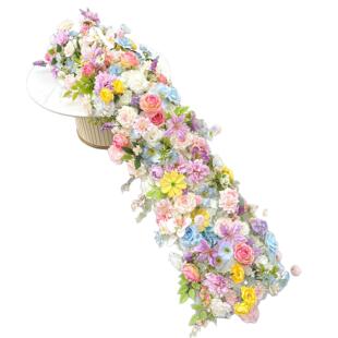 桌花排婚礼餐桌长会议桌拱门装架子排饰长花地排花桌花拱门花