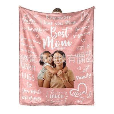 款双面2Y60g法兰绒信封毯子DI毛毯信照封片印花小盖毯子母爆亲节