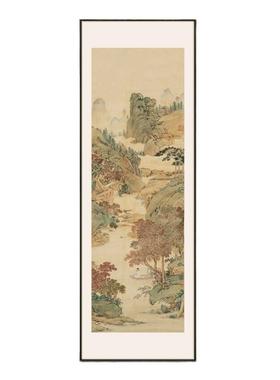 新中装式禅意茶饰画室茶楼山水景背YZ202412风景画玄关高端大气酒