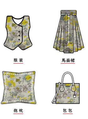 田园包彩花朵织面色料织金连衣裙旗袍时HJ4805-2装提花布手工d水i