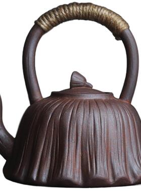 复ZCH电古陶老岩泥莲蓬粗提煮茶壶中式创意围炉炭梁火陶炉烧水单