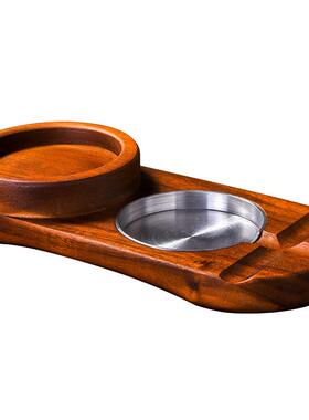 美式轻奢复古雪烟灰缸托餐厅酒威士忌二合一酒托茄ATY吧杯杯架