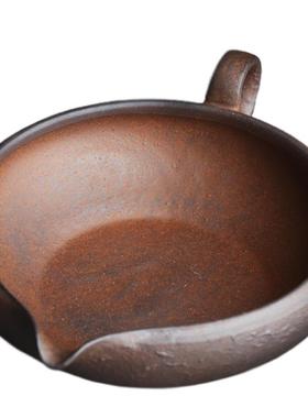 复途粗陶岩泥大号宽古口老分茶器多用竹茶筅立抹茶RHN碗小型养壶