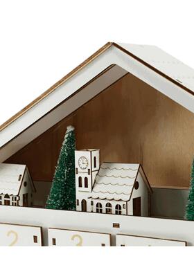 白色24倒计AL610785时日历圣天诞数字日摆圣诞装饰品家件居工艺品