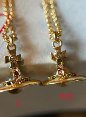 小红薯爆款立体星球orb项链琉璃珠彩钻土星球吊坠星球锁骨