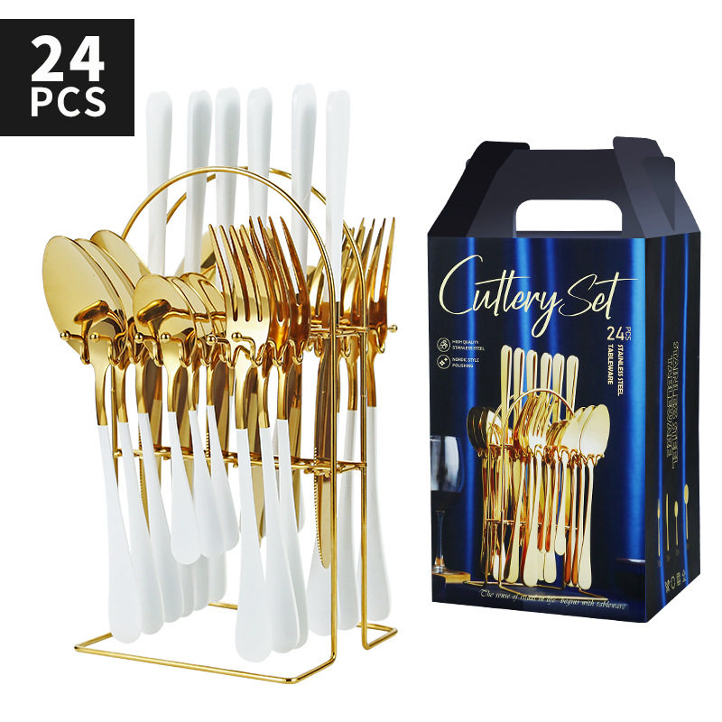 24-Piece Stainless Steel Flatware Set: Rust-Resistant - Taobao product photo 4