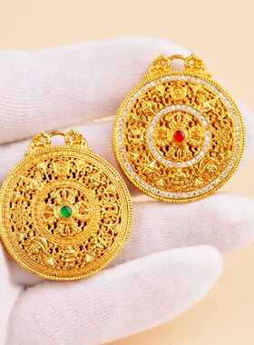 IOEKO久不掉色沙金花丝吊坠