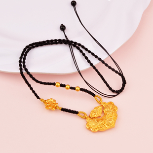 古法沙金双鱼锦鲤锁包吊坠复古宫廷精致项链毛衣链锦上添花女款