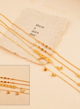 IOEKO无黄铜锁骨链女双钩项链