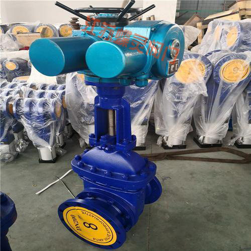 PZ941TC-25C铸钢电动陶瓷排渣闸阀 DN350伞齿轮耐磨排渣阀门
