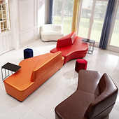 创意办公室沙发简约接待沙发茶几组合套装 会客洽谈区休闲异形沙发