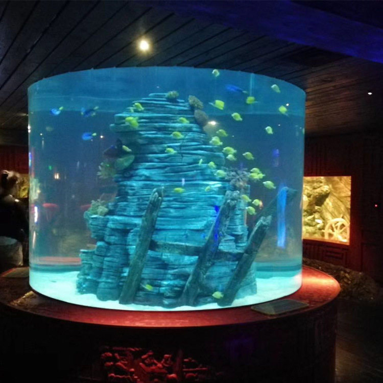 大型亚克力鱼缸工厂豪华现代设计商场水族箱珊瑚假石缸海水大洋缸