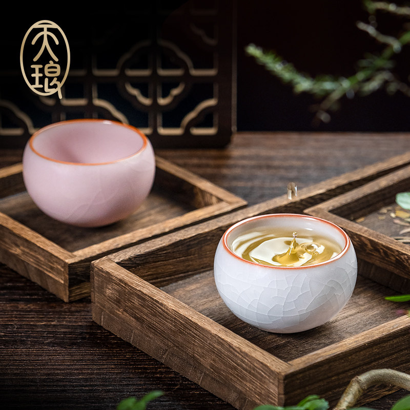 汝窑粉珀釉羊脂白玉釉禅定对杯高端礼品送礼主人杯品茗瓷器功夫茶,餐饮具,茶杯,淘宝优惠券,粉丝福利购,淘宝优惠卷