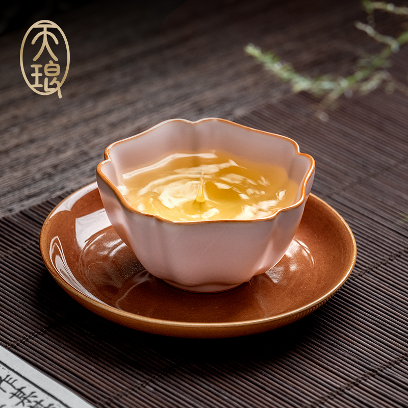 天琅窑兮瓜荷口杯汝窑茶具