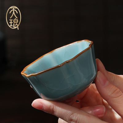 哥窑六合杯高档礼品茶礼送礼主人杯品茗杯茶具瓷器泡茶功夫茶水杯