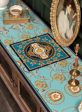 橙色回忆轻奢欧式电视柜桌垫防油防水免洗餐桌垫小柜盖巾茶几垫子