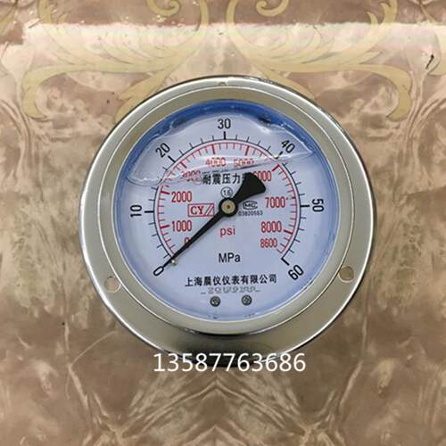 316L轴向全不锈钢耐震压力表0-60bar耐酸表60mpa耐腐表6mpa抗震表