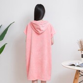 可穿浴巾带帽家用女比纯棉吸水速干不易掉K毛2023新款 卫衣浴裙