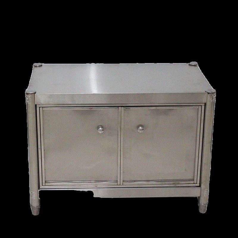 50高不锈钢带柜门l置物架微波炉收纳层架烤箱架双层台面置物架落