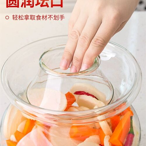 泡菜坛子家d用玻璃四川泡菜罐腌菜罐专用泡菜缸透明腌制咸菜罐光