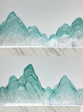 透明树脂假山艺术品摆件酒店别墅豪宅H会所养生馆落地大厅景观雕