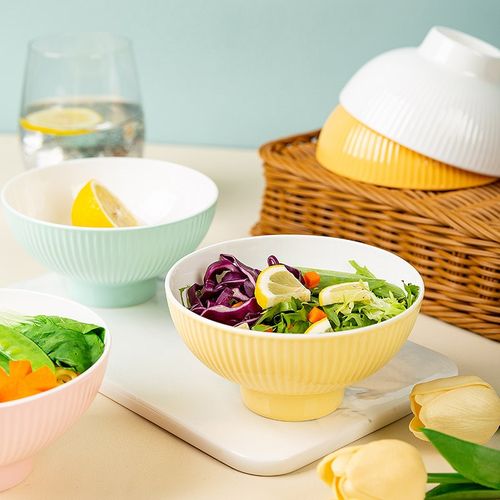 高淳陶瓷小清新骨瓷套碗礼盒随手礼D米饭碗纯色米饭碗骨瓷碗面碗