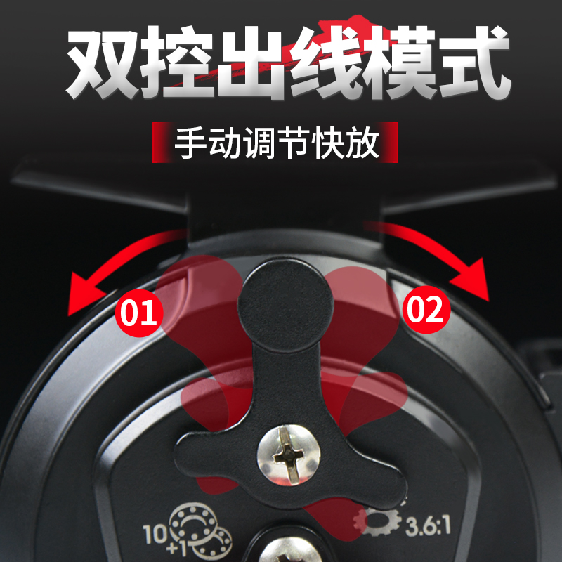 北海威筏钓d轮磁力一键缓降数显筏轮桥筏桥钓自动排线全金属微铅