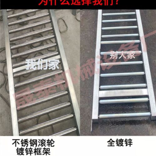 卸货神器滑梯搬运卸车滑道下货滑轮不锈钢滚筒地滚V线无动力滚筒