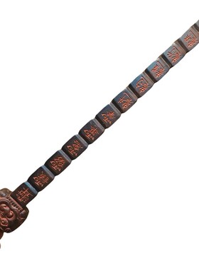 道家九节鞭桃g木打神鞭姜太公法器桃木剑锏木雕降魔刃镂雕挂件摆