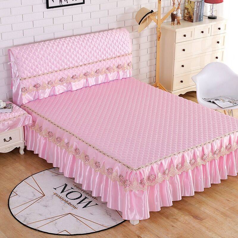 单件防滑床头罩床裙全套加厚夹棉床罩床笠裙式床垫V靠背防尘保护