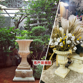 欧式 花盆罗马f柱复古花瓶花园庭院落地摆件橱窗陈列大号盆室内装