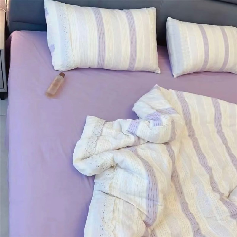 全棉双层纱婴儿棉四件套床单床笠款1.8mK床上用品棉纱布四季款床