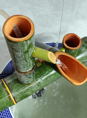 竹子流水套件惊鸟鹿赶野猪竹筒循环流水器装饰摆件配件.毛竹工艺