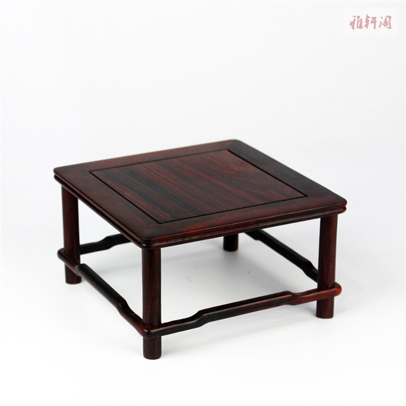 大红酸枝木工艺品摆件底座 花x瓶盆景花盆实木桌面小花架 明式底