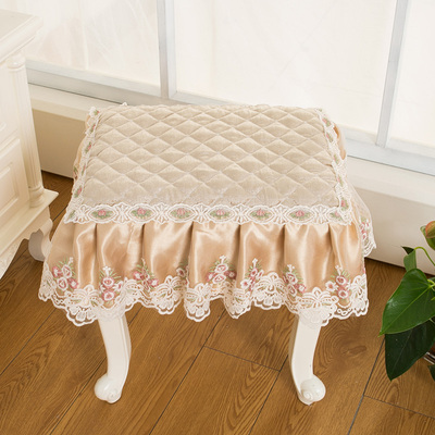 化妆凳换鞋凳冬季毛绒坐垫 套罩方凳坐垫钢琴凳P防滑垫家用 可拆