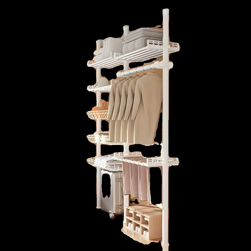 顶天立地晾衣架加粗加厚落地卧室置物衣I帽衣柜置挂衣架支撑杆衣