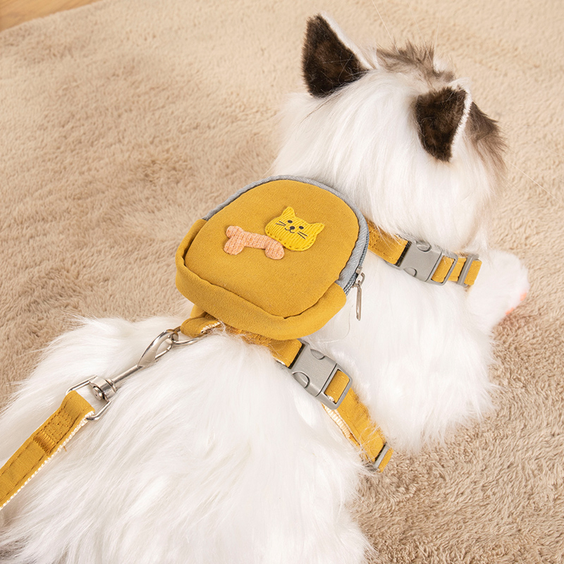猫咪牵引绳防挣脱外出专用遛猫绳子猫链子带小揹包狗狗宠物胸抱婴
