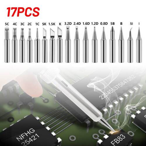 极速17Pcs Lead-Free Soldering Iron Tip 900M-T For 936 937 93