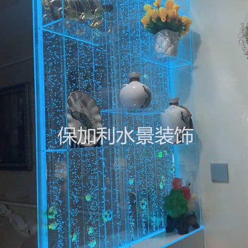 高档定制大型气泡屏风酒柜水幕墙玄关背景隔断装饰客厅鱼缸流水帘