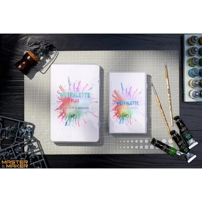 极速手涂湿盘调色纸战锤薄涂专用红草调色盘湿盒湿盘湿调盘