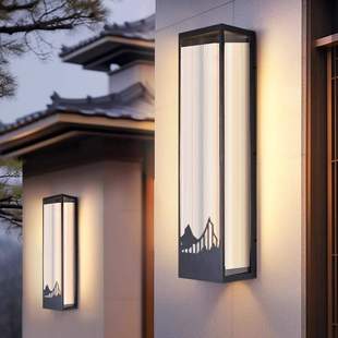 别墅户外壁灯新中式庭院不锈钢长条入户大门门楼防水门露台景观灯