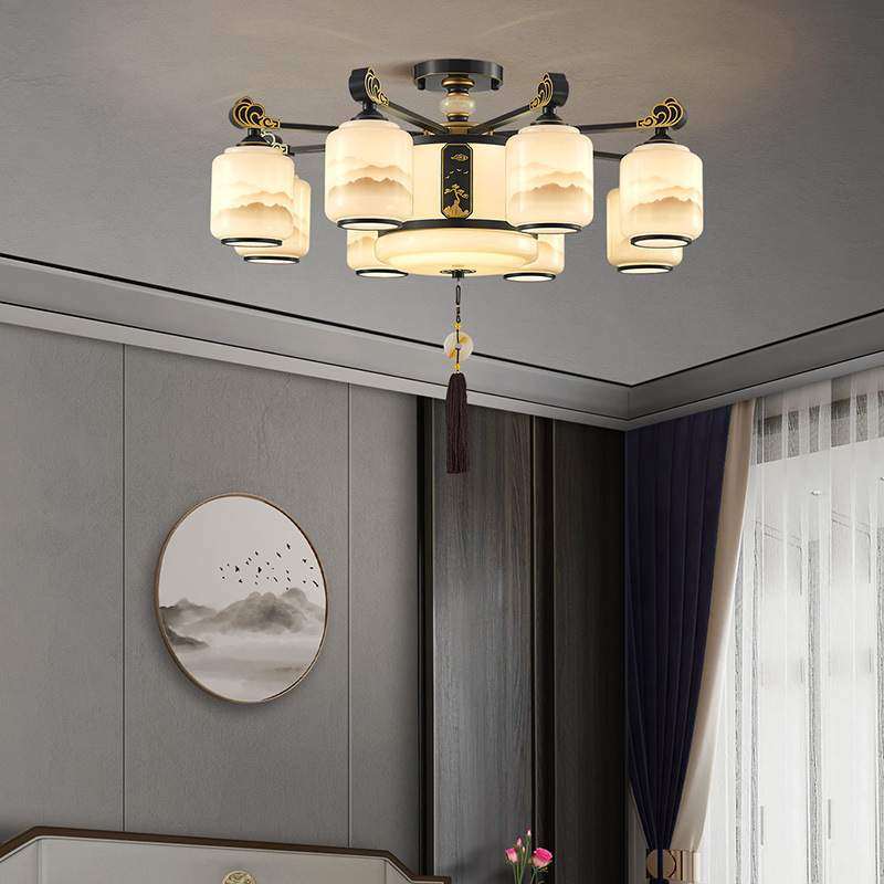 新中式吊灯客厅灯吸吊两用禅意中国风LED书房餐厅卧室全屋灯具