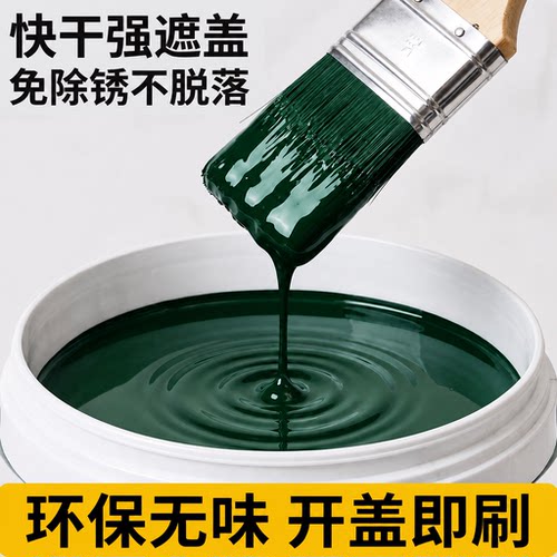 墨绿色防锈专用油漆免打磨水性金属漆自刷涂料桶装草绿苹果绿SY