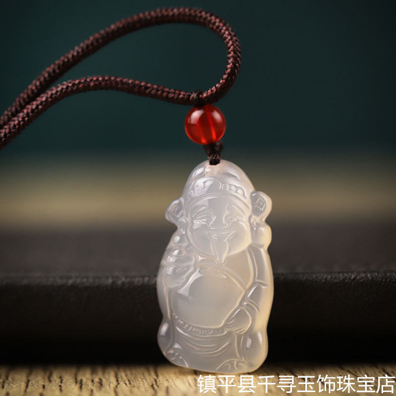 天然玉髓财神吊坠玉坠玉佩玛瑙挂件会销礼品直播福利伴手礼