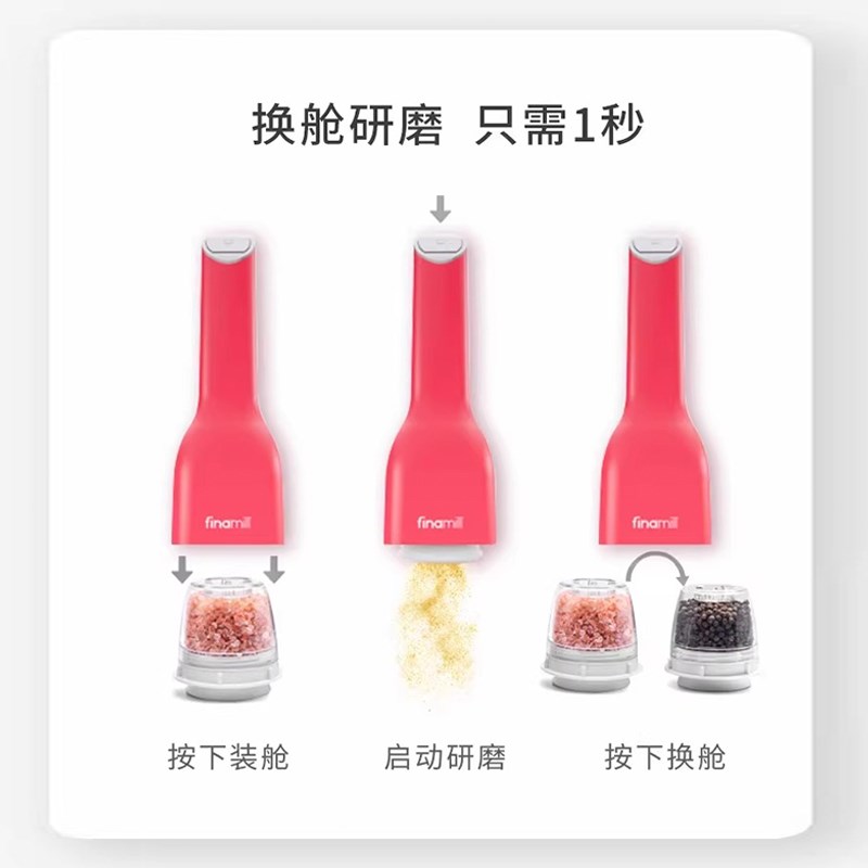 姜妍同款finamill电动研磨器全自动厨房单手研磨调Y料花椒黑胡椒
