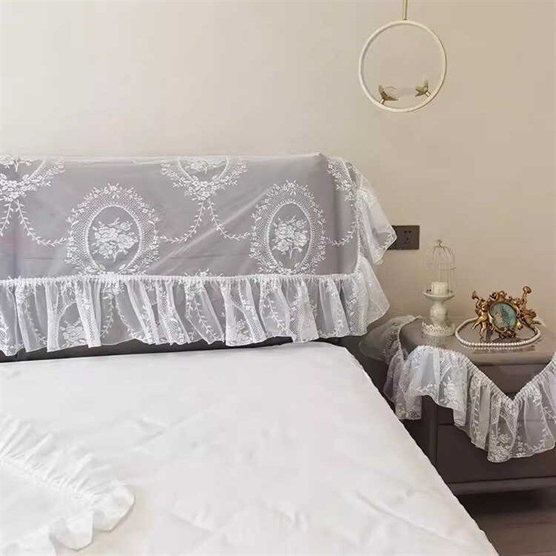 欧式浪漫公主风荷叶花边蕾丝床头套罩保护防尘盖巾皮Z床木床盖布,居家布艺,床头罩,淘宝优惠券,粉丝福利购,淘宝优惠卷