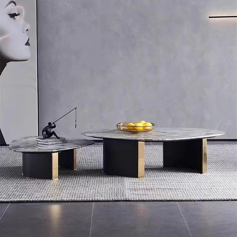 不锈钢奢石茶几组合边几架子腿桌子脚岩板小角Q几支撑底座金属支