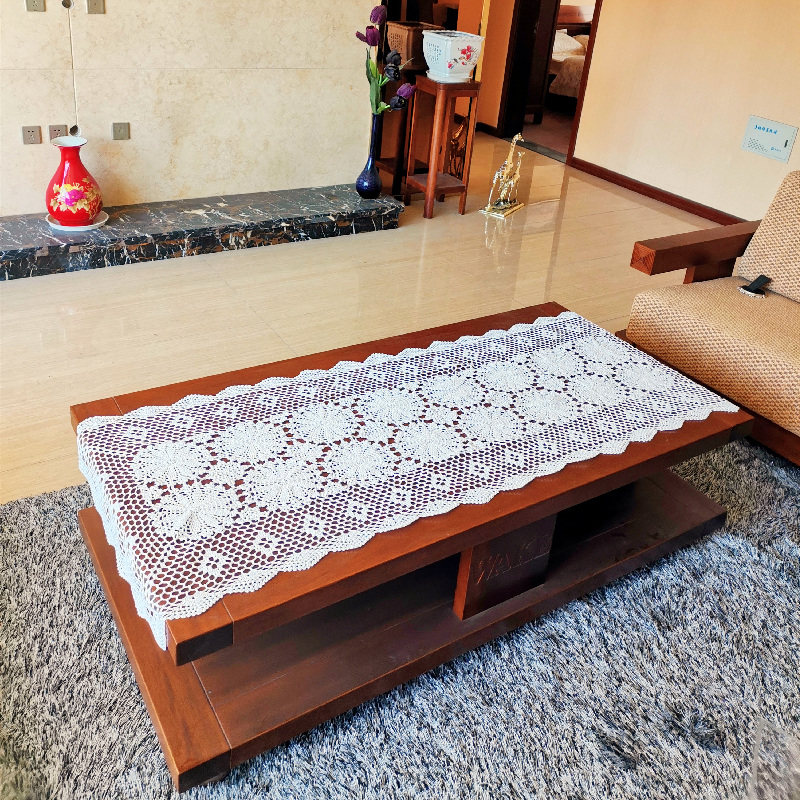 手工钩针勾花书桌布写字台布欧式复D古怀旧蕾丝编织纯棉茶几盖桌,居家布艺,桌布,淘宝优惠券,粉丝福利购,淘宝优惠卷